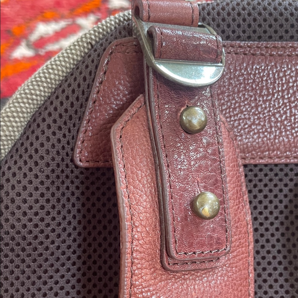 BOSCA Stylish Gray and Brown Men's Backpack - Picture 5 of 7